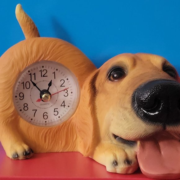 Cute Dog Desk Tabletop Clock Home/Office Table Analog Clocks Decoration - Picture 4 of 4